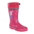 Pink Fusion - Front - Regatta Childrens-Kids Splash Peppa Pig Tropical Wellington Boots