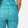Enamel Blue - Close up - Regatta Womens-Ladies Holeen II Animal Print Leggings