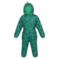 Jellybean Green - Front - Regatta Childrens-Kids Penrose Camo Puddle Suit