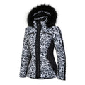 White-Black - Side - Regatta Womens-Ladies Julien Macdonald Mastery Animal Print Ski Jacket