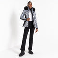 White-Black - Lifestyle - Regatta Womens-Ladies Julien Macdonald Mastery Animal Print Ski Jacket