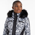 White-Black - Close up - Regatta Womens-Ladies Julien Macdonald Mastery Animal Print Ski Jacket