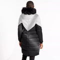 Silver-Black - Back - Dare 2B Womens-Ladies Julien Macdonald Suppression Contrast Longline Jacket