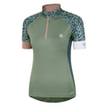 Lilypad Green - Side - Dare 2B Womens-Ladies Follow Through Leopard Print Cycling Jersey