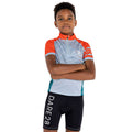 Trail Blaze Orange-Fortune Green - Lifestyle - Dare 2B Childrens-Kids Speed Up Cycling Jersey