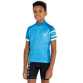 Deep Water-Blue - Side - Dare 2B Childrens-Kids Speed Up Cycling Jersey