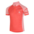 Neon Peach - Side - Dare 2B Childrens-Kids Speed Up Cycling Jersey