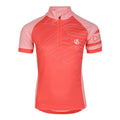 Neon Peach - Front - Dare 2B Childrens-Kids Speed Up Cycling Jersey