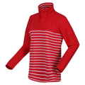 Miami Red-White - Side - Regatta Womens-Ladies Bayla Striped Button Neck Sweatshirt