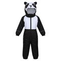 Black-White - Front - Regatta Childrens-Kids Mudplay III Panda Waterproof Puddle Suit
