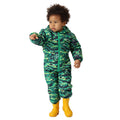 Jellybean Green - Side - Regatta Baby Penrose Monster Puddle Suit