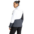 White-Ebony Grey - Pack Shot - Dare 2B Womens-Ladies Ice Colour Block Ski Jacket