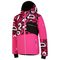 Pink-Black - Side - Dare 2B Childrens-Kids Traverse Graffiti Ski Jacket