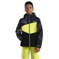Black-Yellow Plum - Lifestyle - Dare 2B Childrens-Kids Humour II Geo Camo Ski Jacket