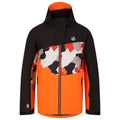 Puffins Orange-Black - Front - Dare 2B Childrens-Kids Humour II Geo Camo Ski Jacket
