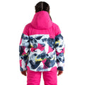 Pure Pink-Quiet Blue - Lifestyle - Dare 2B Childrens-Kids Liftie Abstract Mountain Ski Jacket