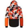 Puffins Orange-Black - Back - Dare 2B Childrens-Kids Traverse Geo Camo Ski Jacket