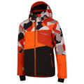 Puffins Orange-Black - Side - Dare 2B Childrens-Kids Traverse Geo Camo Ski Jacket