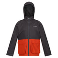 Seal Grey-Rusty Orange - Front - Regatta Childrens-Kids Hywell Waterproof Jacket