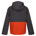 Seal Grey-Rusty Orange - Back - Regatta Childrens-Kids Hywell Waterproof Jacket