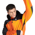 Puffins Orange-Black - Lifestyle - Dare 2B Mens Slopeside Waterproof Ski Jacket