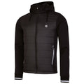 Black - Side - Dare 2B Mens Hooded Padded Full Zip Hybrid Jacket