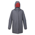 Seal Grey-Mineral Red - Front - Regatta Womens-Ladies Yewbank III Waterproof Jacket