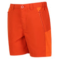 Rusty Orange-Blaze Orange - Side - Regatta Childrens-Kids Sorcer Mountain III Shorts