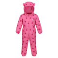 Pretty Pink - Front - Regatta Childrens-Kids Penrose Rabbit Puddle Suit