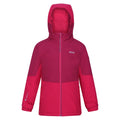 Berry Pink-Pink Potion - Front - Regatta Childrens-Kids Highton IV Padded Waterproof Jacket