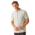 Silver Grey-Ash-White-Marshmallow - Lifestyle - Regatta Mens Mindano VIII Checked Short-Sleeved Shirt