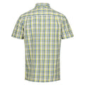 Piquant Green-Moroccan Blue-Citron Lime-Marshmallow - Back - Regatta Mens Mindano VIII Checked Short-Sleeved Shirt
