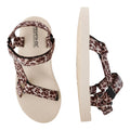Brown-White - Close up - Regatta Womens-Ladies Vendeavour Leopard Print Lightweight Sandals