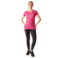 Flamingo Pink - Close up - Regatta Womens-Ladies Breezed IV Plants T-Shirt