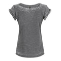 Charcoal Grey - Back - The Rolling Stones Womens-Ladies New York City 75 Burnout T-Shirt