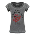 Charcoal Grey - Front - The Rolling Stones Womens-Ladies New York City 75 Burnout T-Shirt