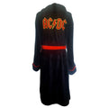 Black - Back - AC-DC Unisex Adult Logo Coral Fleece Dressing Gown
