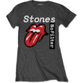 Charcoal Grey - Front - The Rolling Stones Womens-Ladies No Filter T-Shirt