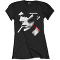 Black - Front - David Bowie Womens-Ladies Smoke T-Shirt