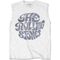 White - Front - The Rolling Stones Unisex Adult 70s Vintage Logo Vest Top