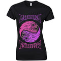 Black-Purple - Front - Metallica Womens-Ladies Yin Yang T-Shirt