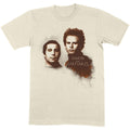 Natural - Front - Simon & Garfunkel Unisex Adult Faces Cotton T-Shirt