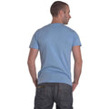 Light Blue - Back - John Lennon Unisex Adult NYC Skyline Cotton T-Shirt