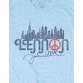 Light Blue - Side - John Lennon Unisex Adult NYC Skyline Cotton T-Shirt