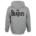 Grey - Back - The Beatles Unisex Adult Drop T Logo Full Zip Hoodie