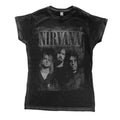 Black - Front - Nirvana Womens-Ladies Faded Faces Cotton T-Shirt