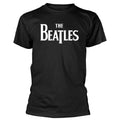 Black - Front - The Beatles Childrens-Kids Drop T Logo T-Shirt