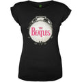 Black - Front - The Beatles Womens-Ladies Drum T-Shirt