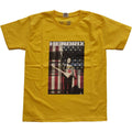 Yellow - Front - Jimi Hendrix Childrens-Kids Peace Flag Cotton T-Shirt