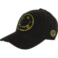 Black - Front - Nirvana Unisex Adult Distressed Logo Baseball Cap
